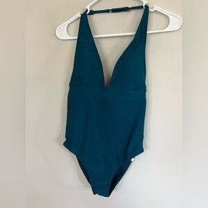 Summersalt The Halter Plunge One Piece Swimsuit 'Seaweed Green